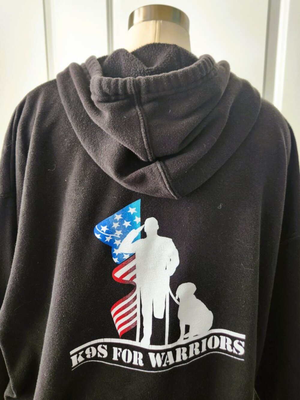 K9s For Warriors Hoodie Size 3XL Black Full Zip